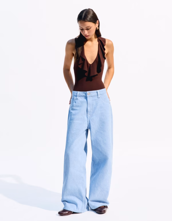 Bershka Drapierter Body Bershka Series Mit Trägern Damen Xs Braun Bershka Drapierter Body Bershka Series Mit Trägern Damen Xs Braun