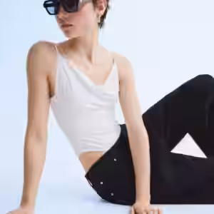 Bershka Drapierter Body Mit Trägern Damen S Rohweiß