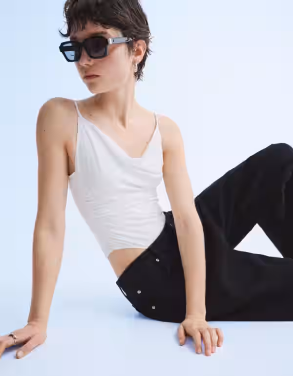 Bershka Drapierter Body Mit Trägern Damen S Rohweiß Bershka Drapierter Body Mit Trägern Damen S Rohweiß